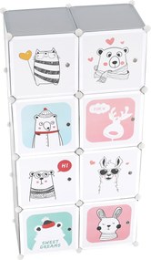 Gyerek moduláris szekrény, szürke/gyerek minta, ATREY