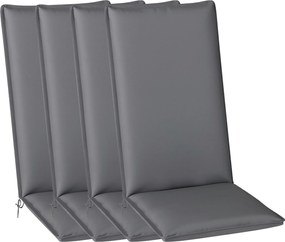 Outsunny 4 db-os kültéri székpárna szett, magas háttámlás székre, megkötőkkel és állítható szíjjal, anti-fading UPF50+ festett szövet, kert, terasz, e