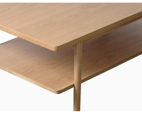 Natúr színű dohányzóasztal tölgyfa dekoros asztallappal 60x120 cm Ponza – Unique Furniture