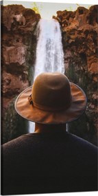 Vászonkép Emberek Vízesés Hegyek 60x120