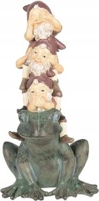 Törpék szobra egy békán