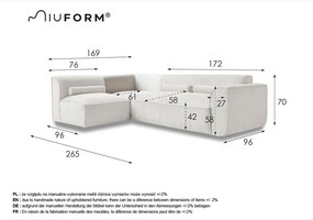 Krémszínű sarokkanapé (bal oldali) Flex Felix – Miuform