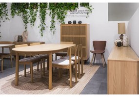 Natúr színű bővíthető étkezőasztal tölgyfa dekoros asztallappal 100x190 cm Gallina – Unique Furniture