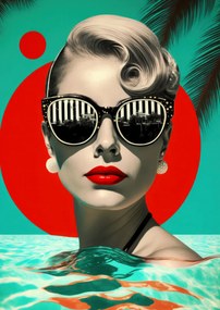 Summer Woman poszter - 60x80 cm, Ezüst