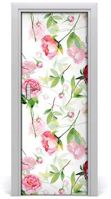 Ajtóposzter Rózsa és bazsarózsák 75x205 cm
