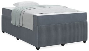 Ágykeret matraccal matracmal Sötétszürke 120 x 190 cm Bársony