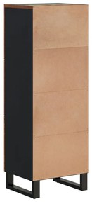 3 ajtós tömör újrahasznosított fa és vas szekrény 40x33x110 cm