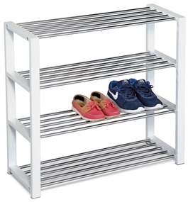 Cipőtartó állvány 4 szintes, fehér, 80 x 30 x 73cm, 4 emelet
