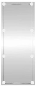 téglalap alakú üveg falitükör LED fényekkel 40 x 100 cm