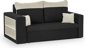PAVEL Kétszemélyes kinyitható kanapé Fekete/krém