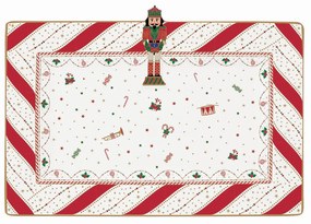 Karácsonyi porcelán nagy tálca diótörővel Nutcracker Twist 36x24 cm