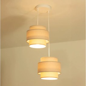 BRILAGI - Kábeles függőlámpa RESNA 2xE27/60W/230V, átm. 30 cm, bézs