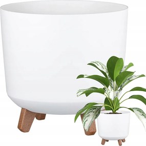 Virágtartó, virágtartó Kerek Lábakon Fedő fehér Kültéri kerti