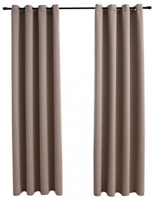 2 db tópszínű sötétítőfüggöny fémgyűrűkkel 140 x 245 cm