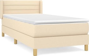 vidaXL krémszínű szövet rugós ágy matraccal 100 x 200 cm