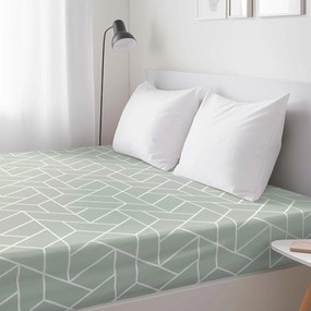 Goldea pamut gumis lepedő - mozaik minta, zsálya alapon 160 x 200 cm