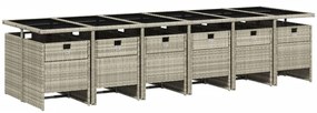 vidaXL 13 részes szürke polyrattan kerti étkezőgarnitúra párnákkal