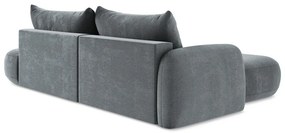 Szürkéskék kinyitható sarokkanapé (bal oldali-heverő résszel) Hale – Makamii