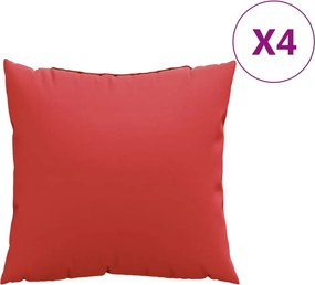 vidaXL 4 db piros szövet kanapépárna 50 x 50 cm