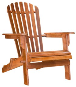 Kerti nyugágy ADIRONDACK, dönthető, 69x84x94 cm, natúr barna színben Casaria