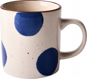 Kerámia Pöttyös Bögre 300ml Bézs Tea Kávéhoz Kávétartóval