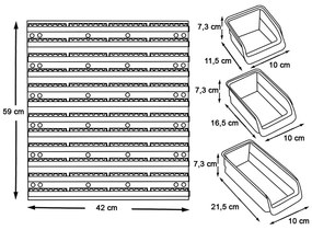 Fali csavar és szerszám rendező 2 típusba-43 db-os