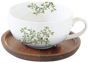 Porcelán teás csésze akácfa aljjal - 250ml - Natura