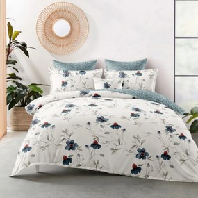 FLOWER BLUE fordítható flanel lepedő DeLuxe A csomag tartalma: 3 készlet csomagolás, A lapok mérete: 140x200 cm