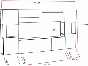 Lore White and Teak TV-fal
