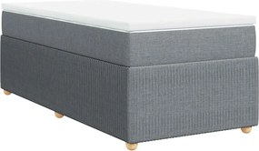 vidaXL világosszürke szövet rugós ágy matraccal 100 x 200 cm