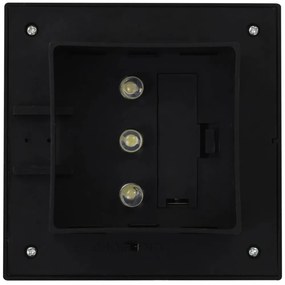 6 db négyszögletes fekete kültéri napelemes LED lámpa, 12 cm