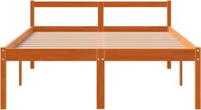Viaszbarna tömör fenyőfa időseknek való ágy 120 x 190 cm