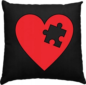 Párna szett Pároknak Ajándék Valentin napra Szív Fekete