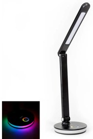 Platinet LED RGB Újratölthető asztali lámpa power bank funkcióval LED/12W/5V 2800-6000K fekete PL0492