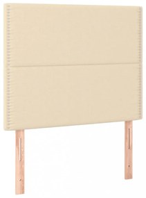 krémszínű szövet LED-es fejtámla 90x5x118/128 cm