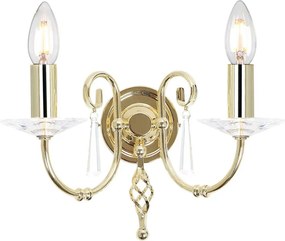 Elstead Lighting AEGEAN AG2-POL-BRASS Fali lámpa 2x60W/E14