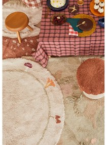 Bézs mosható kézi szövésű pamut gyerek szőnyeg ø140 cm Chanterelle – Lorena Canals