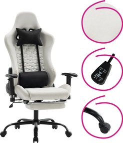 Irodai/gamer szék, fehér/fekete, teherbírás 150 kg, PAPIBAS