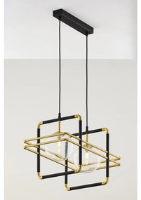 Jupiter 2029 - Csillár zsinóron FIORI 2xG9/10W/230V fekete/arany/átlátszó