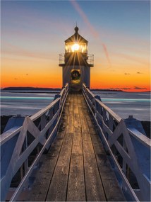 Flizelin fotótapéta Világítótorony naplemente tenger 184x254 +ragasztó