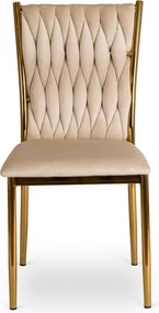 Fonott bársony szék krém színben, DAN