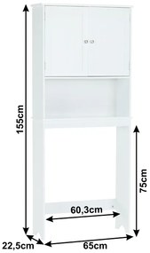 Fehér WC-fölötti szekrény ATENE TÍPUS 5