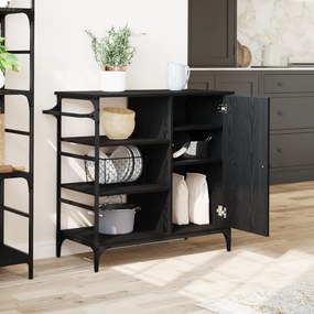 Konyhai Kocsi Fekete Tölgy 87.5x38.5x84.5 cm Szerelt Fa