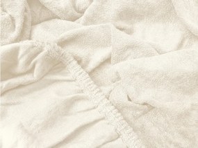 Frottír gumis lepedő EXCLUSIVE világos krémszínű 90 x 200 cm