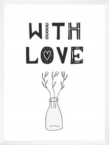 Születésnapi poszter szeretettel 21X29,7 cm fehér keret