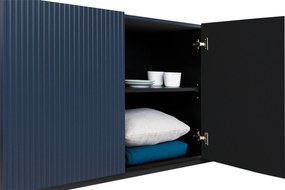 Nicole 200 cm komód - sötétkék MDF / arany lábak