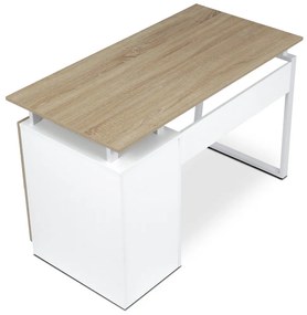 Irodai asztal 3218 SON, fehér és sonoma tölgy