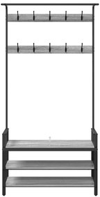 Kabáthorog polcokkal Szürke sonoma 95 x 34 x 184 cm Faanyag