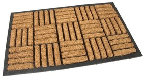 Kókuszos tisztítószőnyeg Vonalok Négyzetek 45 x 75 x 2 cm, barna
