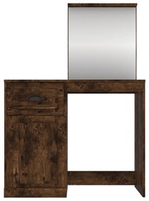 füstös tölgy szerelt fa tükrös pipereasztal 90 x 50 x 132,5 cm